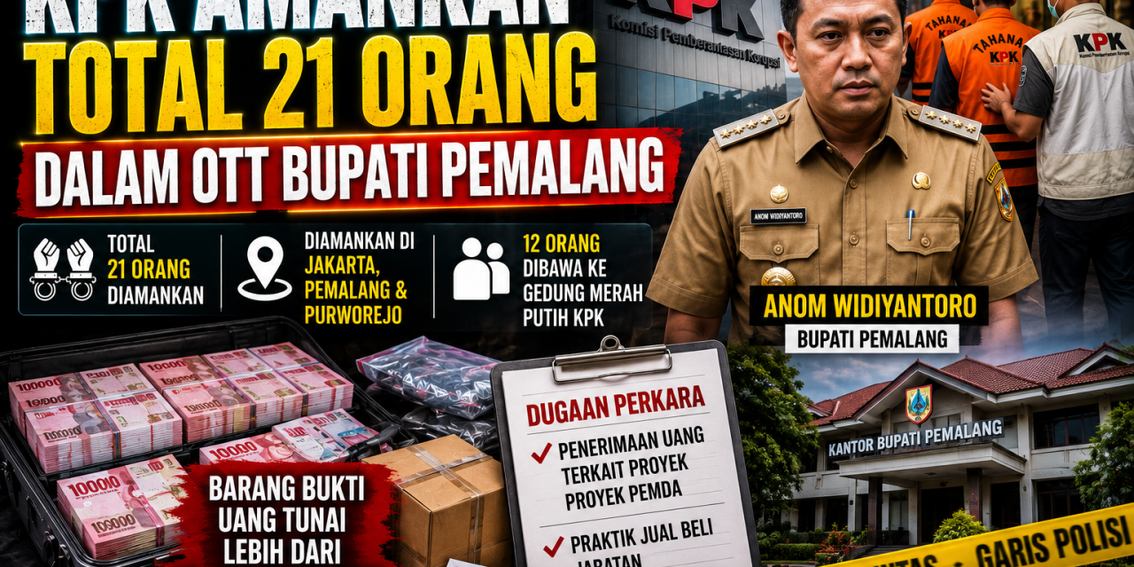KPK Kini Telah Amankan 21 Orang dalam OTT Bupati Pemalang